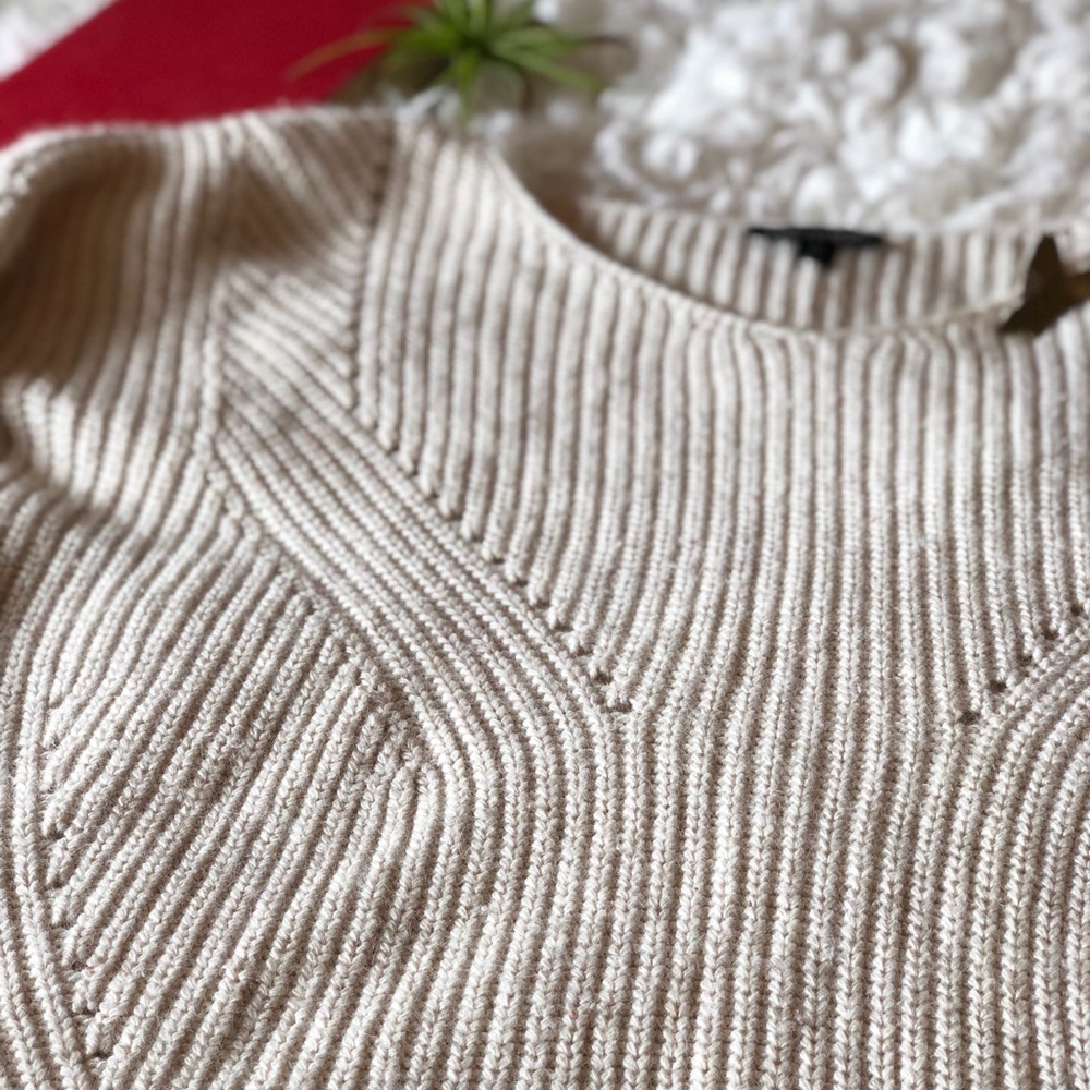 TopShop Natural Knitted Boxy Rib Jumper - Picture 6 of 8